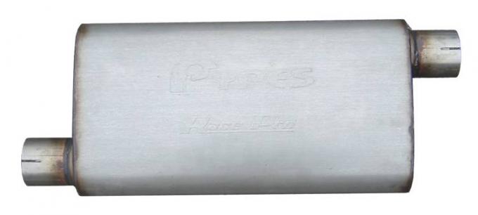 Pypes Race Pro Series Muffler 18 in 2.5 in Offset/Offset Hardware Not Incl Natural 409 Stainless Steel Exhaust MVR30