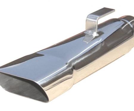 Pypes Exhaust Tail Pipe Tip Set 68-70 Charger 2.5 in Rectangle Slant Cut Clamp On Hardware Not Incl Polished 304 Stainless Steel Pair Exhaust EVT80