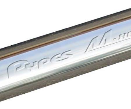 Pypes M-80 Series Muffler 2.5 in Round 14 in L Hardware Not Incl Polished 304 Stainless Steel Exhaust MVR200S