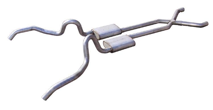 Pypes 1962-1967 Chevrolet Nova 2.5in Crossmember Back Exhaust System with X-Pipe SGN10S