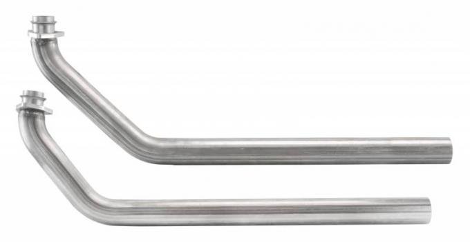 Pypes Exhaust Manifold Downpipe 2 Inch Outlet Manfold 2.5 Inch Pipe SBC Applications 3 Bolt Flange Included Natural 409 Stainless Steel Exhaust DGU17S