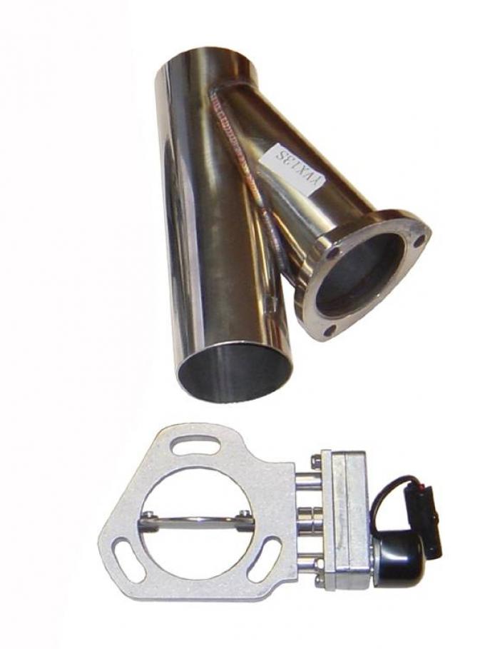 Pypes Y Exhaust Electric Dump Cutout 3 in Hardware Incl Natural Aluminum And 304 Stainless Steel Exhaust HVE13K