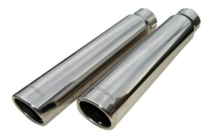 Pypes Exhaust Tail Pipe Tip Set 2.5 in-3 in x 12 in L Clamp On Hardware Not Incl Polished 304 Stainless Steel Pair Exhaust EVT51B