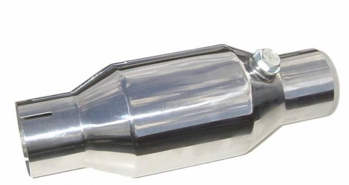 Pypes 86-14 High Flow Mini Catalytic Converter 3 in Metallic Substrate Polished 304 Stainless Steel Exhaust CVM13M