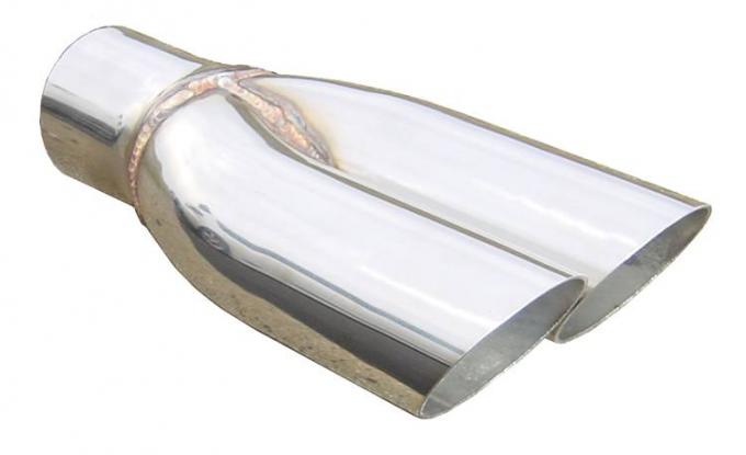 Pypes Exhaust Tail Pipe Tip Set 70-71 Pontiac GTO 2.5 in To Dual 22.5 in Slip Fit Clamp On Hardware Not Incl Polished 304 Stainless Steel Pair Exhaust EVT19