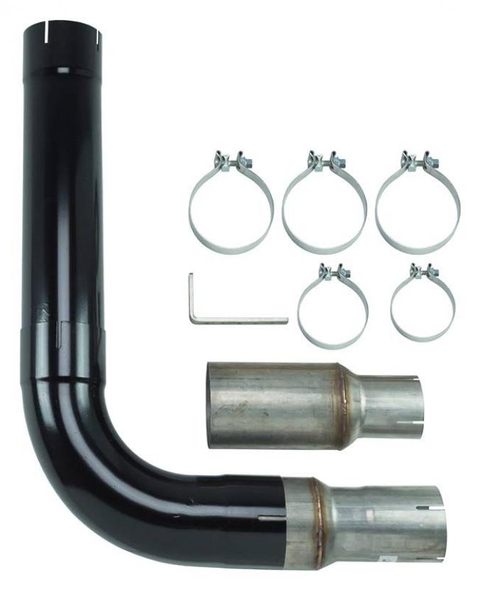 Pypes Diesel Single Stack Kit 5 in Single Exit Black Finish Hardware Incl 409 Stainless Steel Exhaust STD006B