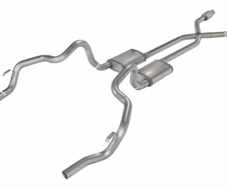 Pypes Crossmember Back w/X-Pipe Exhaust System 75-81 F-Body Split Rear Dual Exit 2.5 in Intermediate And Tail Pipe Hardware Incl Muffler And Tip Not Incl Catalytic Converter Incl Exhaust SGF911E