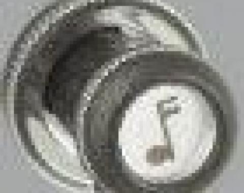 RetroSound Black Chrome Center Music Note & Aerial Symbol Front Knobs (#27) / Chrome Rear Knobs (#87)