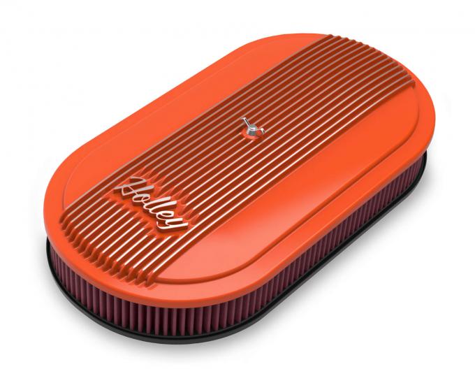 Holley Vintage Series Oval Air Cleaner, Factory Orange Machined 120-403