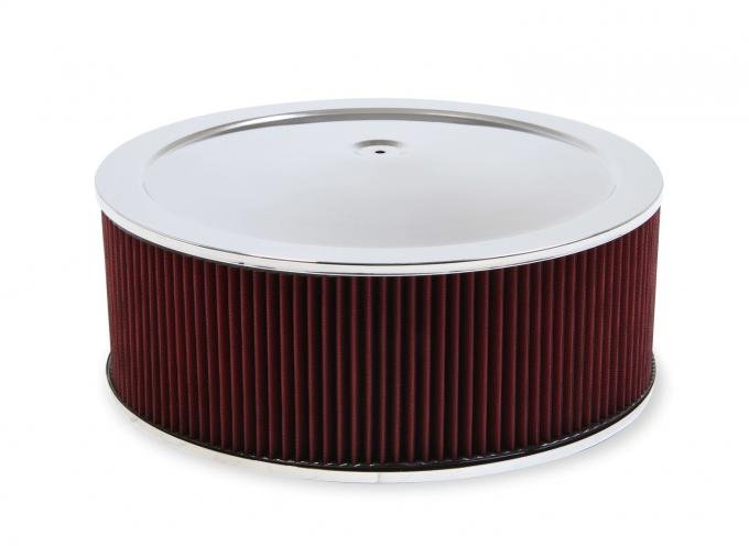 Holley 4500 Drop Base Air Cleaner Chrome w/6" Red Washable Gauze Filter 120-4560