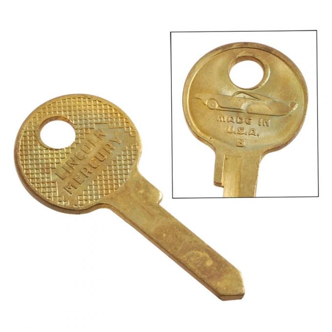 Dennis Carpenter Key Blank - Glove Box and Trunk - 1949-50 Mercury Car 8M-18306