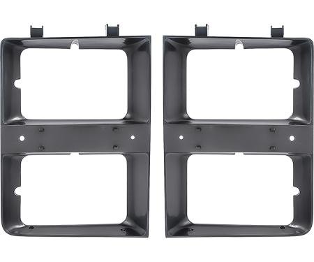 1983-84 Chevrolet, Pickup, Blazer, Suburban, Headlamp Bezels, Dual Headlamp, Dark Gray Metalic, RH & LH, Pair