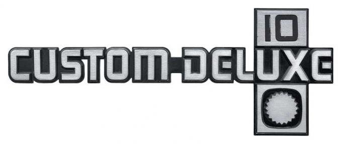 1981-87 Chevrolet Truck, CUSTOM DELUXE 10, Front Fender Emblem, Each, GM Licensed