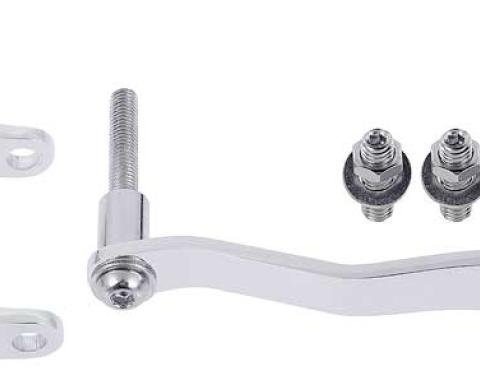 OER 1955-72 Chevy Bel Air, 210, 150, Nomad, Truck, Power Steering Bracket Set, Small Block, LH Side Mount, w/Short Water Pump, Chrome Finish 153658