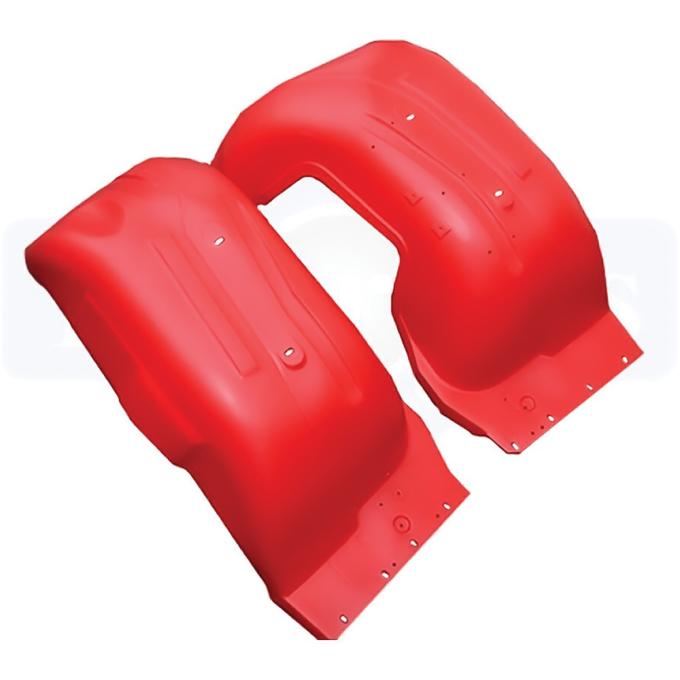 1970-72 Oldsmobile F85, 442, Cutlass, W-30, Red Front Fender Skirt, Liner, Well, Plastic, Pair