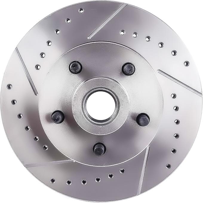 1962-72 Dodge, Plymouth Disc Brake Converted A-Body Models, Brake Rotor, Front, 11" Diameter, 5x4" Lug Pattern, Drilled and Slotted, LH, Driver Side