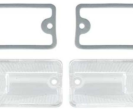 OER 1969 Dodge Dart Park Lamp Lenses Pair With Gaskets MA2070