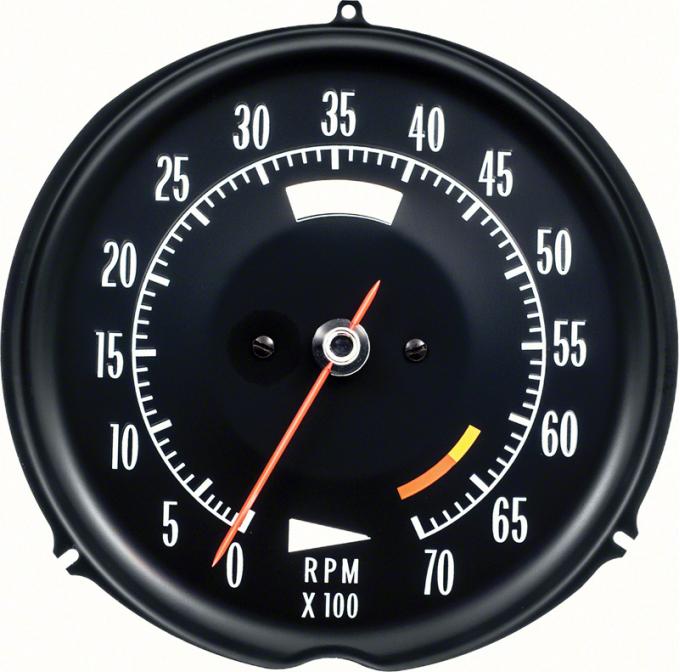 1972-74 Chevrolet Corvette, Tachometer, 6500 Red Line, White Markings