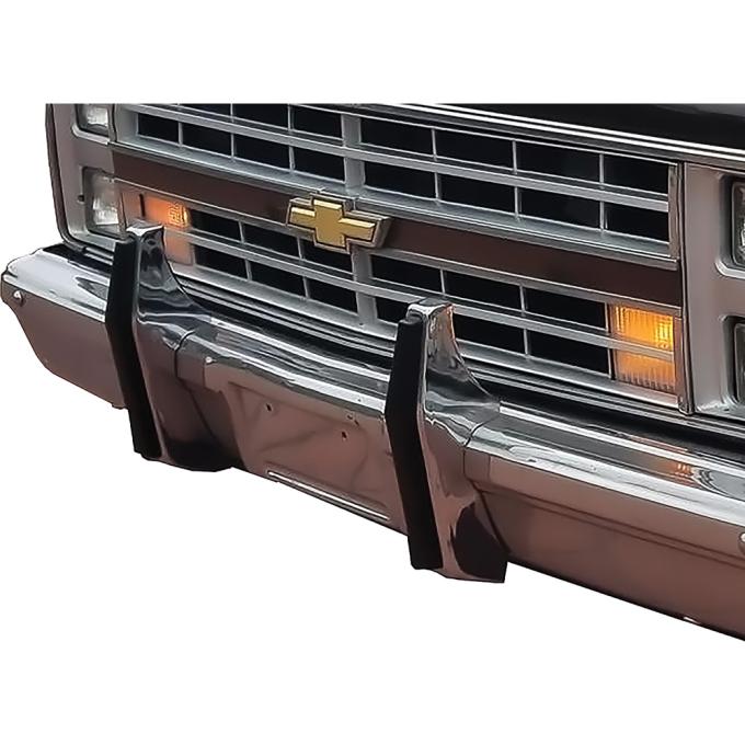 1981-87 Chevy, GMC Pickup, Blazer, Jimmy, Suburban, Front Bumper Guard Set, Chrome, with Impact Strip, w/Hardware, Pair