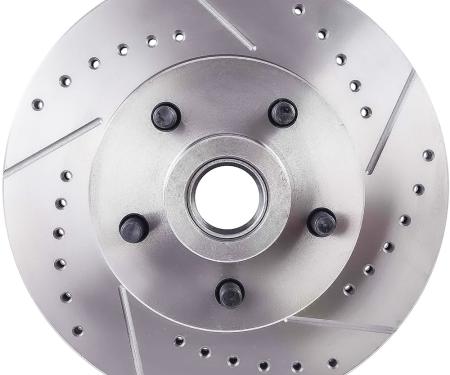 1962-72 Dodge, Plymouth Disc Brake Converted A-Body Models, Brake Rotor, Front, 11" Diameter, 5x4" Lug Pattern, Drilled and Slotted, RH, Passenger Side
