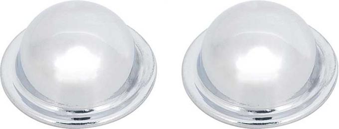 OER 1962-66 Impala, Corvair, Chevelle, Chrome Bucket Seat Pivot Caps, Pair B99122
