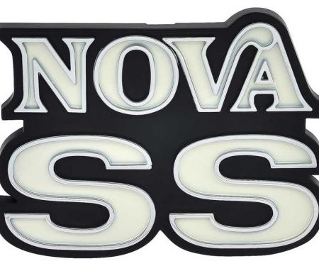 1975-76 Chevrolet Nova, "SS" Grill Emblem, with Hardware, GM Licensed
