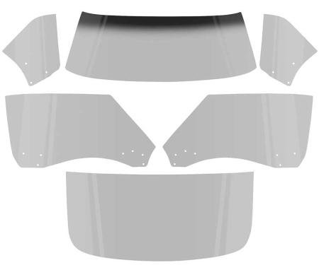 OER 1968-69 Camaro / Firebird Coupe, 6 Piece Glass Kit, Smoke Gray *E351S