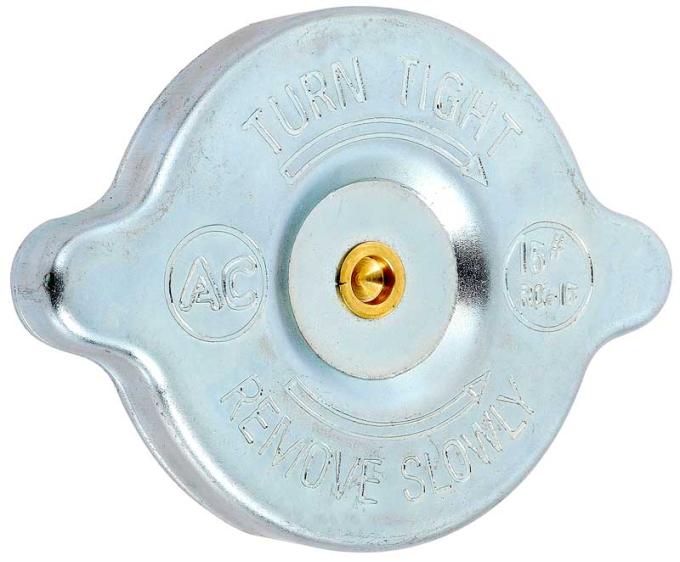 OER 1957-73 Buick, Chevy, Pontiac, Olds, Radiator Cap, 15 lbs, RC-15, with Correct Hollow Rivet, "Show Quality" 3886273