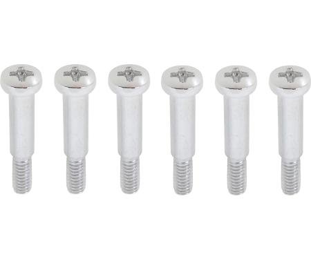 OER 1968-78 GM, Turn Signal, Tail Lamp, Side Marker, Cargo Lamp, Shouldered Lens Screw, Chrome, 6 Piece Set K5242