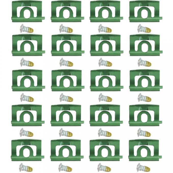 OER 1968-70 Dodge Charger, Rear Window Molding Clip Set, 20 Piece Set MB1172B