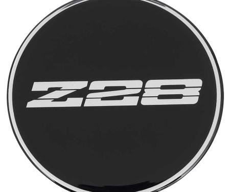 OER 1982-2002 Camaro Z28 Wheel Center Cap Emblem, with R15 Wheel, 2-15/16", Black Background K151763BK