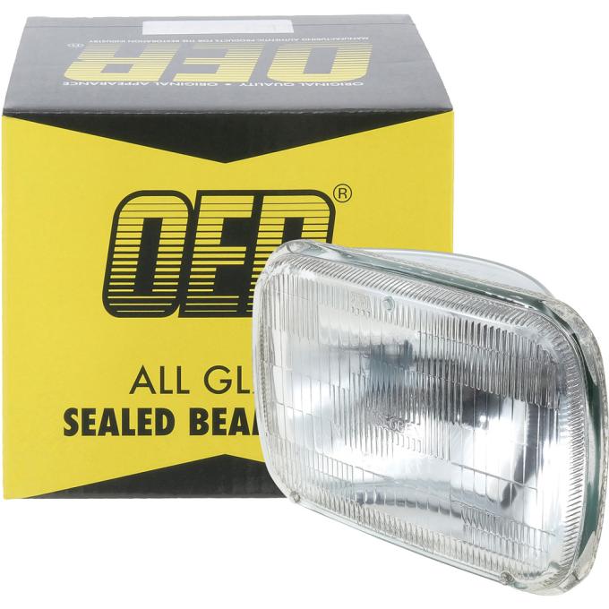 Headlamp Sealed Beam, 12 Volt, High / Low, 5" x 7" (142mm x 200mm), Rectangular, Halogen, (Lens Measures: 5-1/2" x 7-7/8")