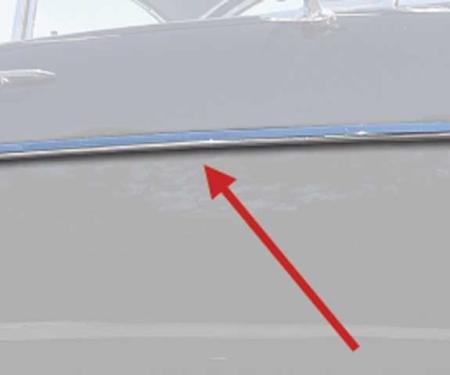 OER 1957 Chevrolet Bel Air, 210 2-Door, Door Molding, Stainless Steel, RH, Passenger Side TF400079