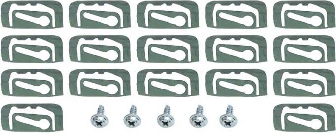 OER 1967 Impala / Full Size Back Glass Molding Clips Set B1418