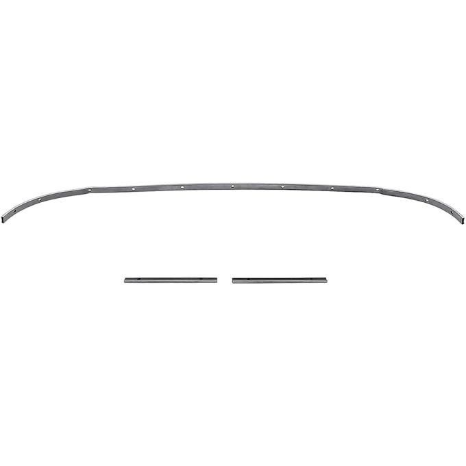 1965-69 Chevrolet Corvair, Convertible Top Rear Tack Strip Bow Set, Tacking Rail, Trimstick, 3-Piece Set