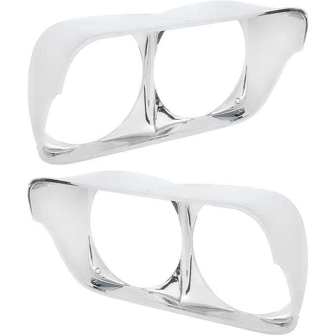 OER 1968 Impala, Caprice, Bel Air, Biscayne, Headlamp Bezel Set, Chrome Die-Cast, Pair *R1000