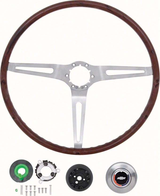 OER 1969 Camaro, Impala / Full Size, Nova without Tilt Wheel Rosewood Steering Wheel Kit *R6533