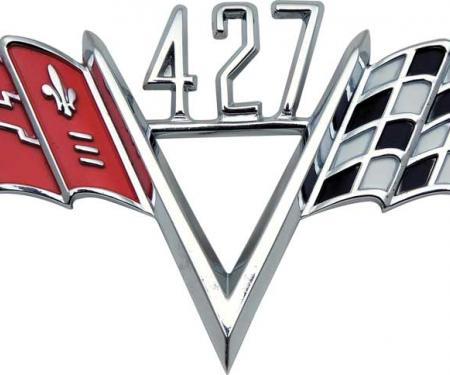 1963-72 Chevrolet, "427 Crossed Flags", Front Fender Emblem, Each