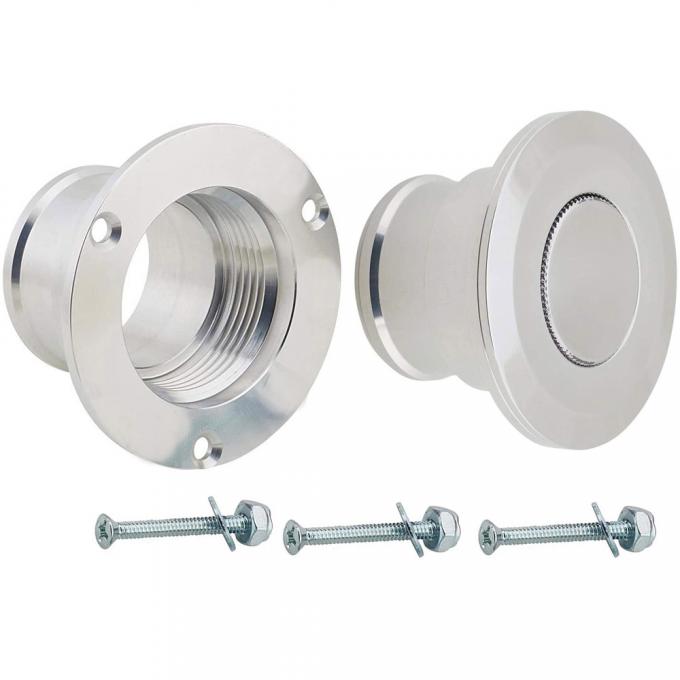 OER Billet Aluminum, Fuel Filler Neck, with Pop-Up Gas Cap T76063