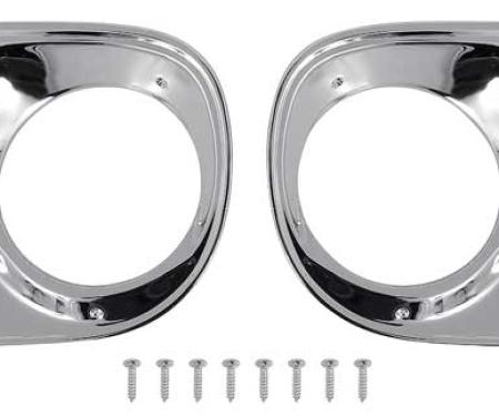 1958-59 Chevrolet, GMC Truck, Headlamp Bezels, Chrome Plated Pair