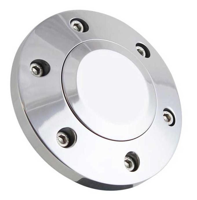 Horn Button Cap, For 6 Bolt Wheels, Without Logo, Polished