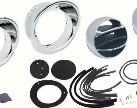 OER 1967-68 Camaro / Firebird Astro Ventilation Vent Kit with Chrome Bezels *R566