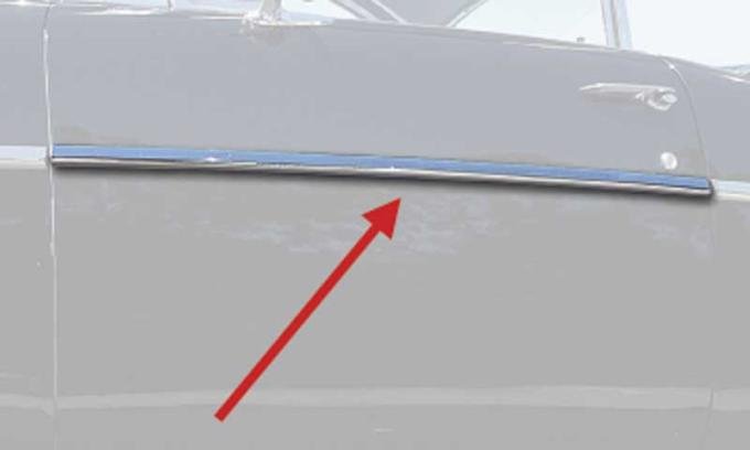 OER 1957 Chevrolet Bel Air, 210 2-Door, Door Molding, Stainless Steel, LH, Driver Side TF400078