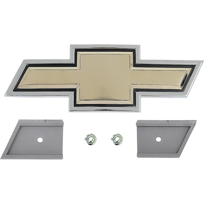 1985-91 Chevrolet Truck, Van, Grill Emblem, Gold Anodized Brushed Finish, Chrome Border