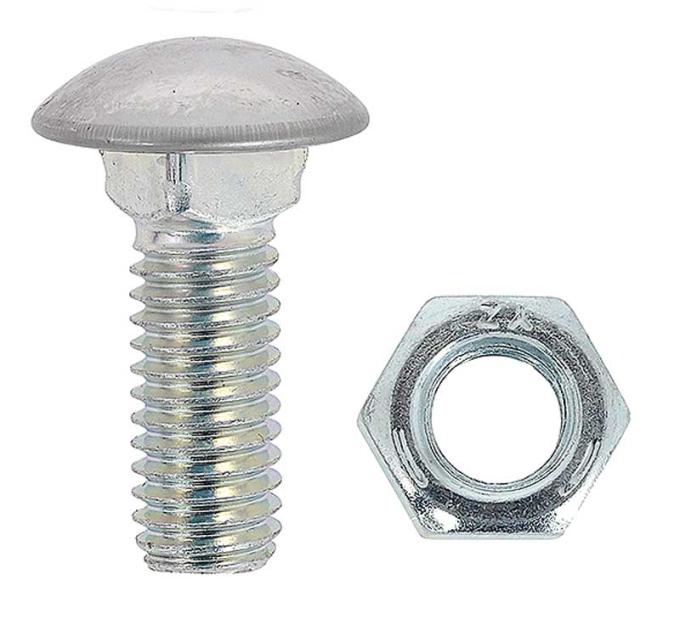 OER Bumper Bolt and Hex Nut, with Stainless Steel Head, Zinc Plated, 7 /16"-14 x 1-1/4" TF400727