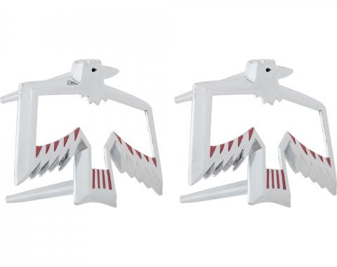 1969 Pontiac Firebird, Rear Quarter Side Marker Bezels, Pair