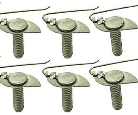 Wire Tail Molding Clip, #10-24, 3/4" Long, Green Dip Coated, 10 Piece Set