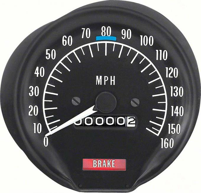 1970-74 Firebird, Trans Am, Speedometer, 160 MPH, w/o Seat Belt Warning