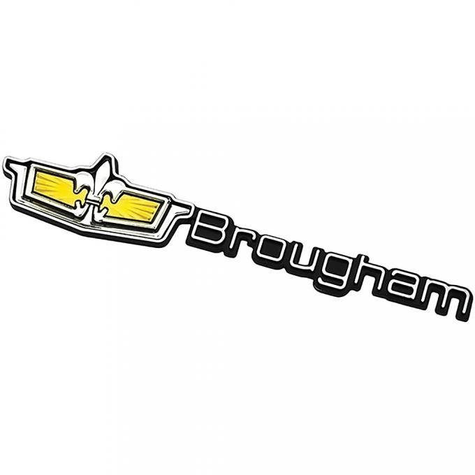 1986-90 Chevrolet Caprice, "Brougham Crest" Roof Emblem, for Sail Panel, Self Adhesive Backing, GM Licensed