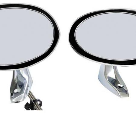 OER 1970-73 Duster, Dart, Valiant, Scamp, Demon, Outer Door Sport Mirrors, Pair *881234